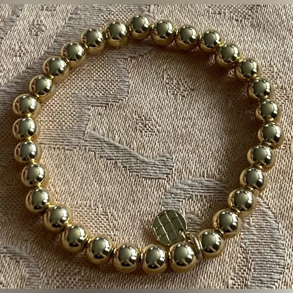 TALBOTS Set: Gold Tone, Beaded Choker & Matching Stretch Bracelet - Picture 6 of 6